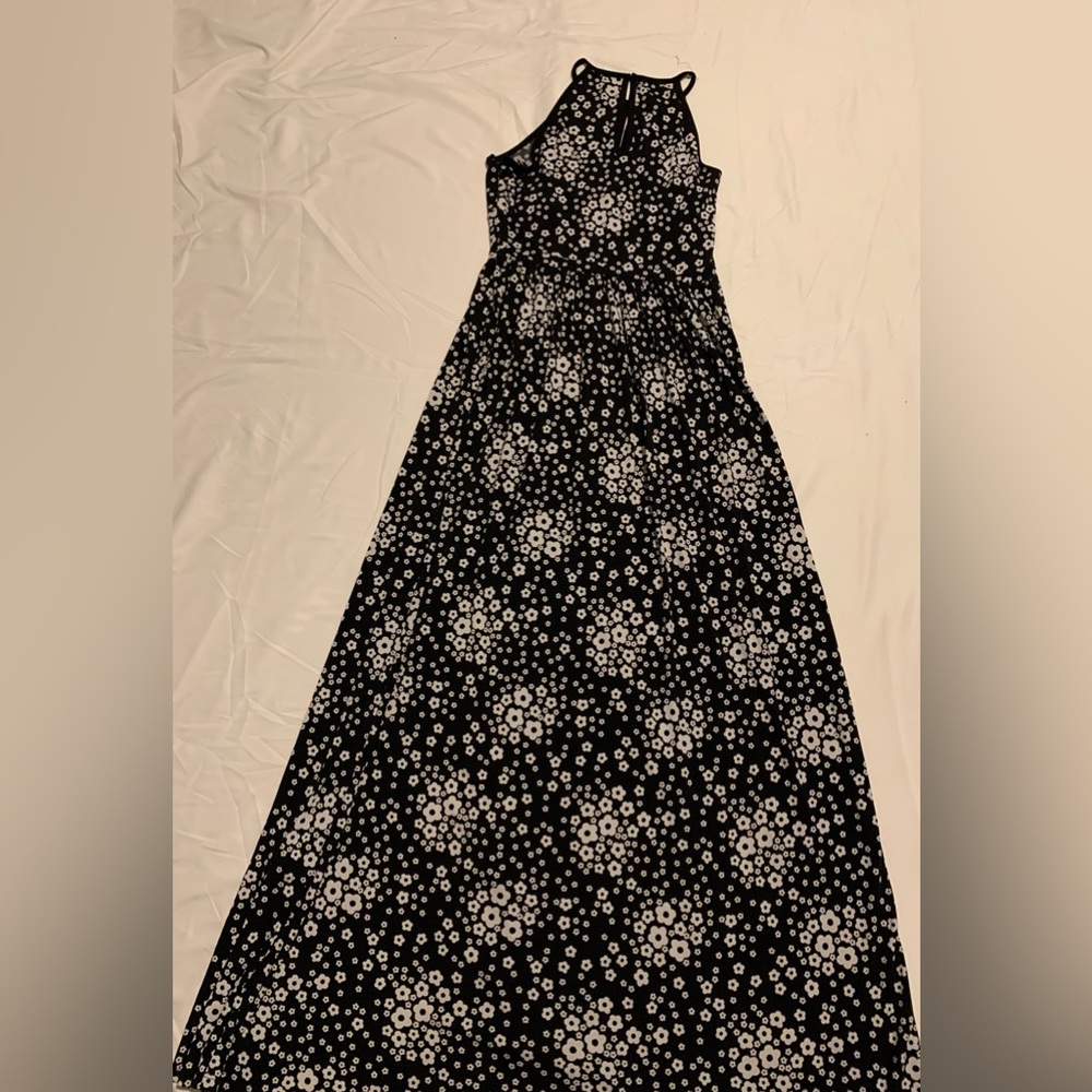 MICHAEL Michael Kors Black and White Floral Maxi Dress